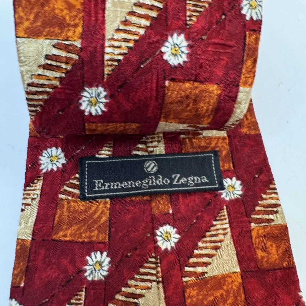 Ermenegildo Zegna-[Disegno Esclusivo]-100% Silk Tie‎ Daisy Orange Red